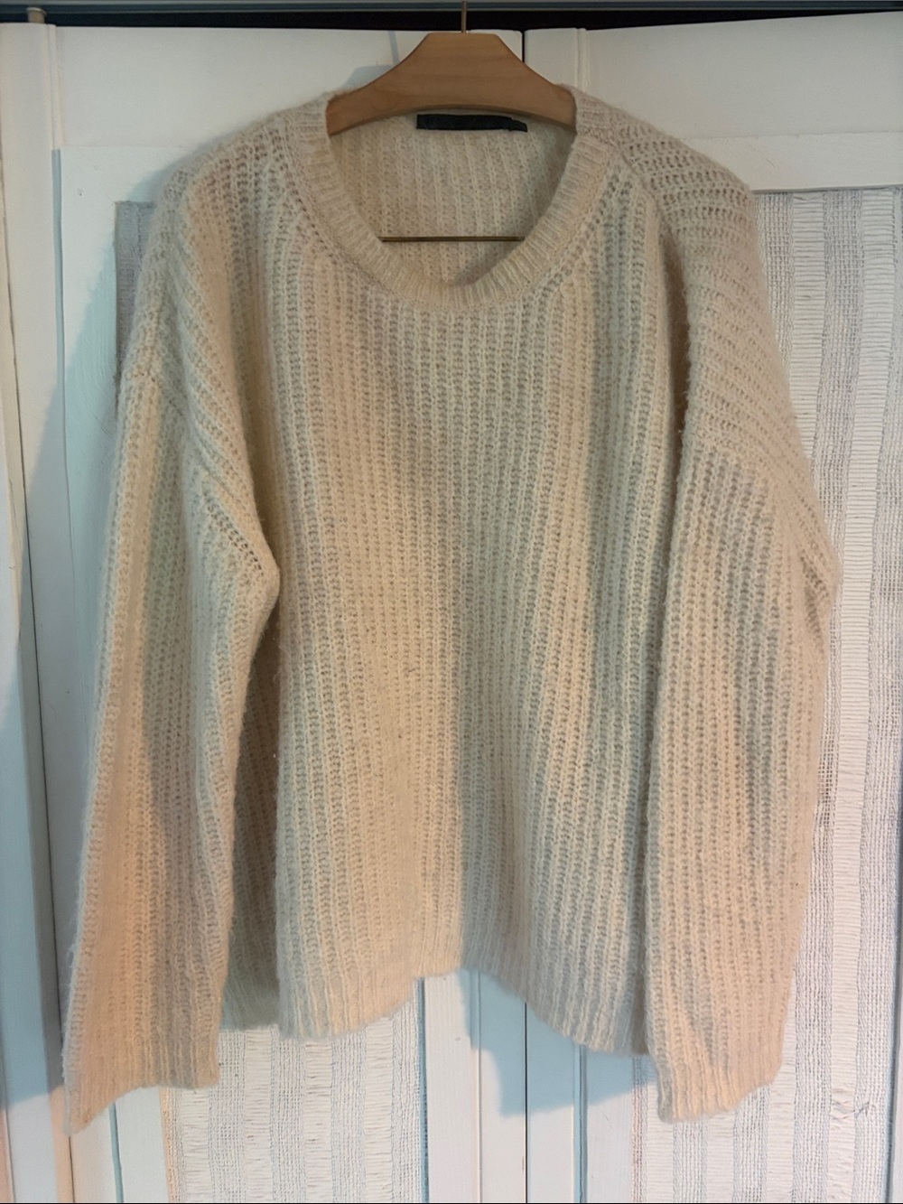 JENNI KAYNE ALPACA BLEND SWEATER, SIZE S cream